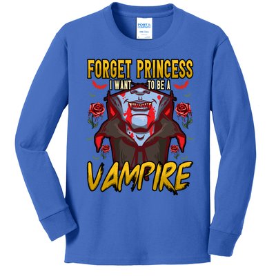 Funny Forget Princess I Want To Be A Vampire Halloween Gift Kids Long Sleeve Shirt