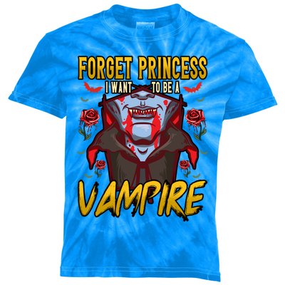 Funny Forget Princess I Want To Be A Vampire Halloween Gift Kids Tie-Dye T-Shirt