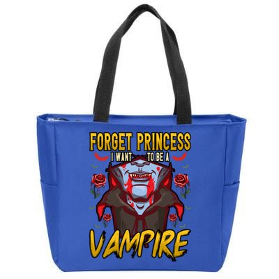 Funny Forget Princess I Want To Be A Vampire Halloween Gift Zip Tote Bag