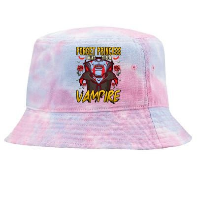 Funny Forget Princess I Want To Be A Vampire Halloween Gift Tie-Dyed Bucket Hat