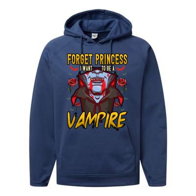 Funny Forget Princess I Want To Be A Vampire Halloween Gift Performance Fleece Hoodie