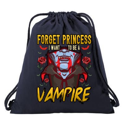 Funny Forget Princess I Want To Be A Vampire Halloween Gift Drawstring Bag