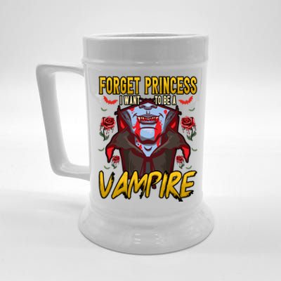 Funny Forget Princess I Want To Be A Vampire Halloween Gift Beer Stein