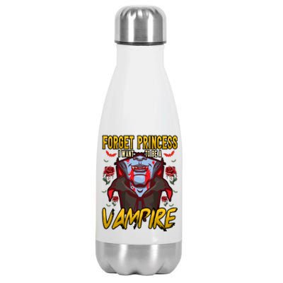 Funny Forget Princess I Want To Be A Vampire Halloween Gift Stainless Steel Insulated Water Bottle