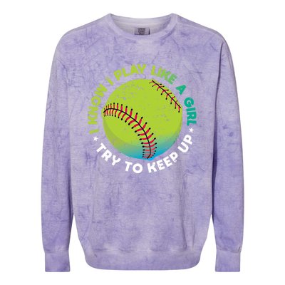 Funny Fastpitch Pitcher Softball Game Gift Gift Colorblast Crewneck Sweatshirt