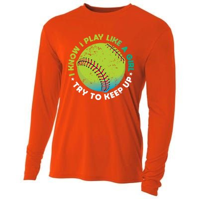 Funny Fastpitch Pitcher Softball Game Gift Gift Cooling Performance Long Sleeve Crew