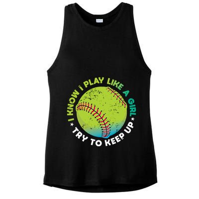 Funny Fastpitch Pitcher Softball Game Gift Gift Ladies PosiCharge Tri-Blend Wicking Tank