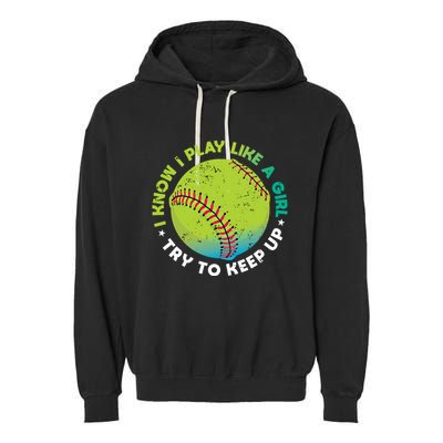 Funny Fastpitch Pitcher Softball Game Gift Gift Garment-Dyed Fleece Hoodie