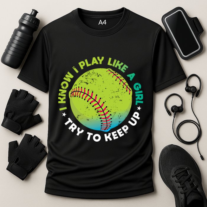 Funny Fastpitch Pitcher Softball Game Gift Gift Cooling Performance Crew T-Shirt