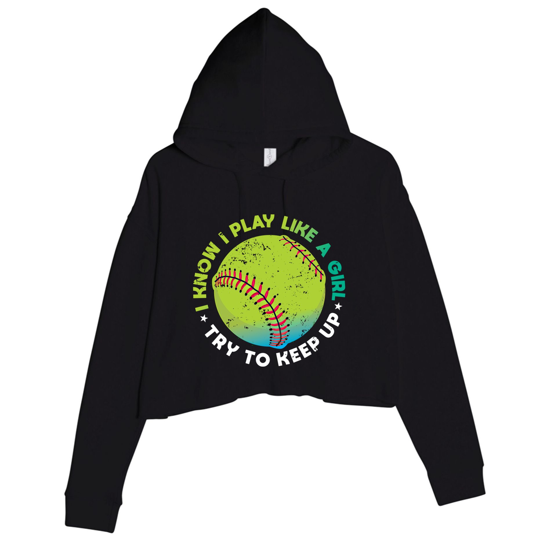Funny Fastpitch Pitcher Softball Game Gift Gift Crop Fleece Hoodie