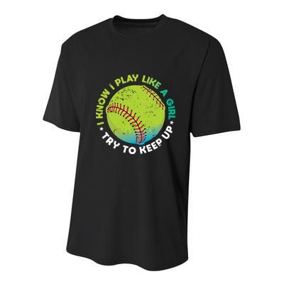 Funny Fastpitch Pitcher Softball Game Gift Gift Youth Performance Sprint T-Shirt