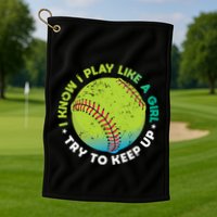 Funny Fastpitch Pitcher Softball Game Gift Gift Golf Towel