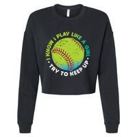 Funny Fastpitch Pitcher Softball Game Gift Gift Cropped Pullover Crew