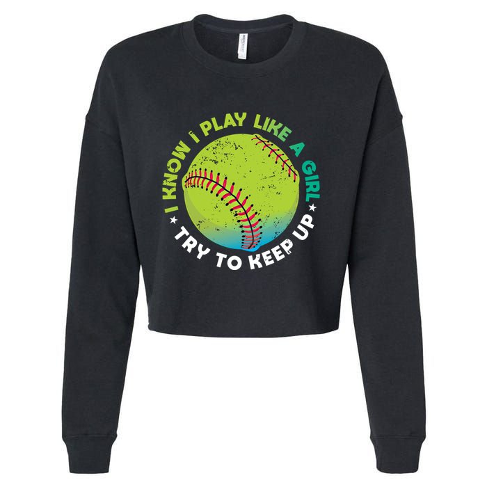 Funny Fastpitch Pitcher Softball Game Gift Gift Cropped Pullover Crew