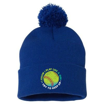 Funny Fastpitch Pitcher Softball Game Gift Gift Pom Pom 12in Knit Beanie