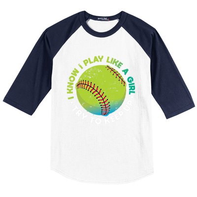 Funny Fastpitch Pitcher Softball Game Gift Gift Baseball Sleeve Shirt