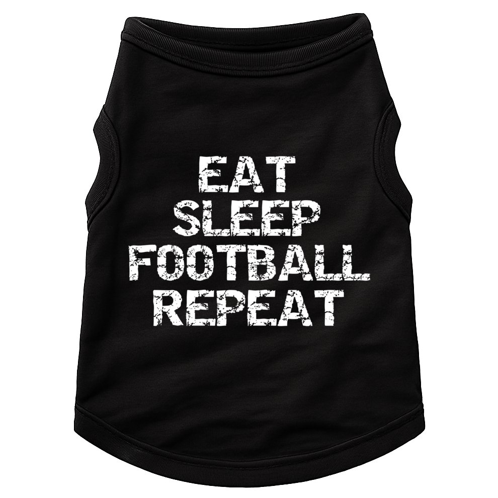 Funny Football Player Gift For Men Eat Sleep Football Repeat Meaningful Gift Doggie Tank