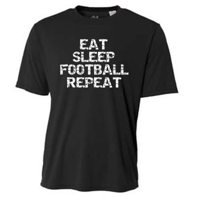 Funny Football Player Gift For Men Eat Sleep Football Repeat Meaningful Gift Cooling Performance Crew T-Shirt