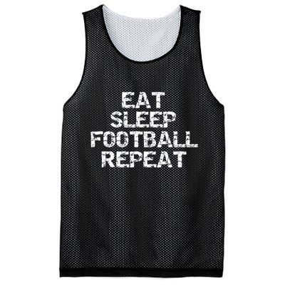 Funny Football Player Gift For Men Eat Sleep Football Repeat Meaningful Gift Mesh Reversible Basketball Jersey Tank