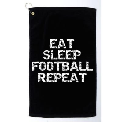 Funny Football Player Gift For Men Eat Sleep Football Repeat Meaningful Gift Golf Towel