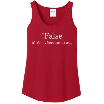 Funny False Programming Coding Gift For Programmers Ladies Essential Tank