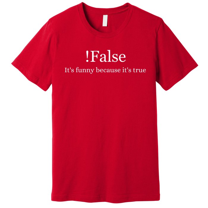 Funny False Programming Coding Gift For Programmers Premium T-Shirt