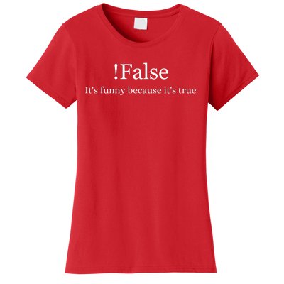 Funny False Programming Coding Gift For Programmers Women's T-Shirt