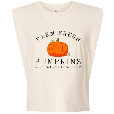 Farm Fresh Pumpkins Apples Hayrides Cider Thanksgiving Fall Garment-Dyed Women's Muscle Tee