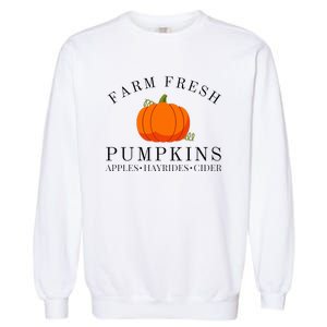 Farm Fresh Pumpkins Apples Hayrides Cider Thanksgiving Fall Garment-Dyed Sweatshirt