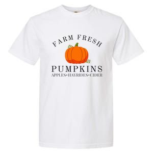 Farm Fresh Pumpkins Apples Hayrides Cider Thanksgiving Fall Garment-Dyed Heavyweight T-Shirt