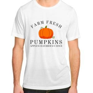 Farm Fresh Pumpkins Apples Hayrides Cider Thanksgiving Fall Adult ChromaSoft Performance T-Shirt