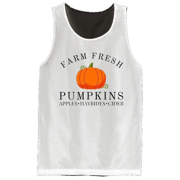 Farm Fresh Pumpkins Apples Hayrides Cider Thanksgiving Fall Mesh Reversible Basketball Jersey Tank