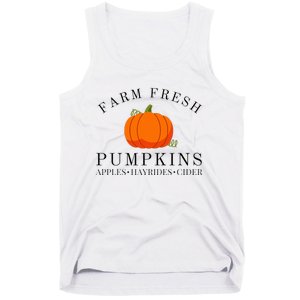 Farm Fresh Pumpkins Apples Hayrides Cider Thanksgiving Fall Tank Top