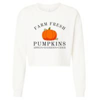 Farm Fresh Pumpkins Apples Hayrides Cider Thanksgiving Fall Cropped Pullover Crew