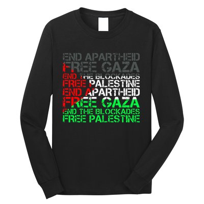 flag Free Palestine Arabic Palestine Gaza Jerusalem  Long Sleeve Shirt