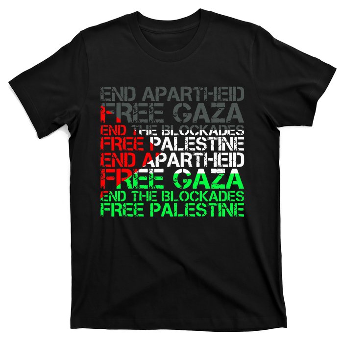 flag Free Palestine Arabic Palestine Gaza Jerusalem  T-Shirt