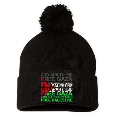 flag Free Palestine Arabic Palestine Gaza Jerusalem  Pom Pom 12in Knit Beanie