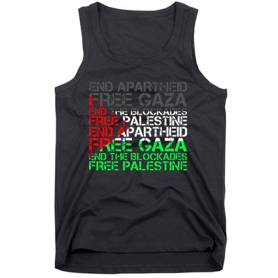 flag Free Palestine Arabic Palestine Gaza Jerusalem  Tank Top