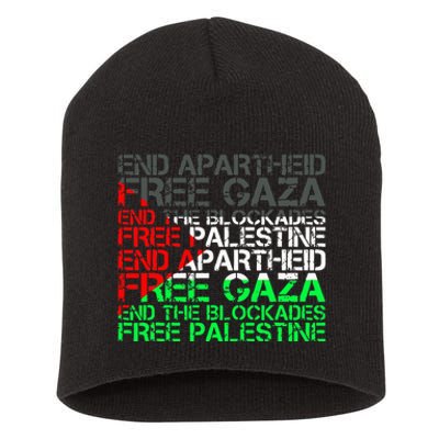 flag Free Palestine Arabic Palestine Gaza Jerusalem  Short Acrylic Beanie