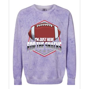 Funny Football Pun / I Am Just Here For The Snacks Meaningful Gift Colorblast Crewneck Sweatshirt