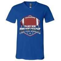 Funny Football Pun / I Am Just Here For The Snacks Meaningful Gift V-Neck T-Shirt