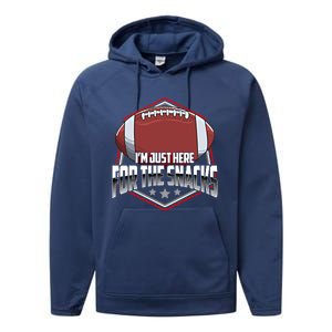 Funny Football Pun / I Am Just Here For The Snacks Meaningful Gift Performance Fleece Hoodie