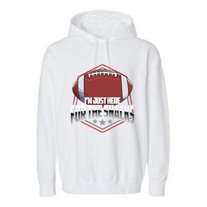 Funny Football Pun / I Am Just Here For The Snacks Meaningful Gift Garment-Dyed Fleece Hoodie