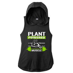 Funny Food Plant Powered Muscle Vegan Veggie Foodie Pun Gift Ladies PosiCharge Tri-Blend Wicking Draft Hoodie Tank