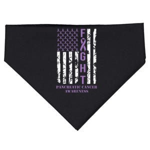 Fight Flag Purple Ribbon Support Pancreatic Cancer Awareness USA-Made Doggie Bandana