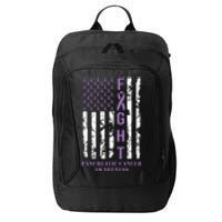 Fight Flag Purple Ribbon Support Pancreatic Cancer Awareness City Backpack