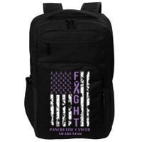 Fight Flag Purple Ribbon Support Pancreatic Cancer Awareness Impact Tech Backpack