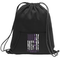 Fight Flag Purple Ribbon Support Pancreatic Cancer Awareness Sweatshirt Cinch Pack Bag