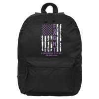 Fight Flag Purple Ribbon Support Pancreatic Cancer Awareness 16 in Basic Backpack