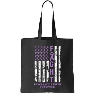 Fight Flag Purple Ribbon Support Pancreatic Cancer Awareness Bag
